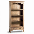 **Technische titel in het Nederlands:** Elegante houten boekenkast met vier planken en twee lades