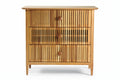**Houten Dressoir met Geperforeerde Fronten en Ronde Knoppen**