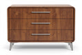 Modern kast met drie lades en metalen handgrepen